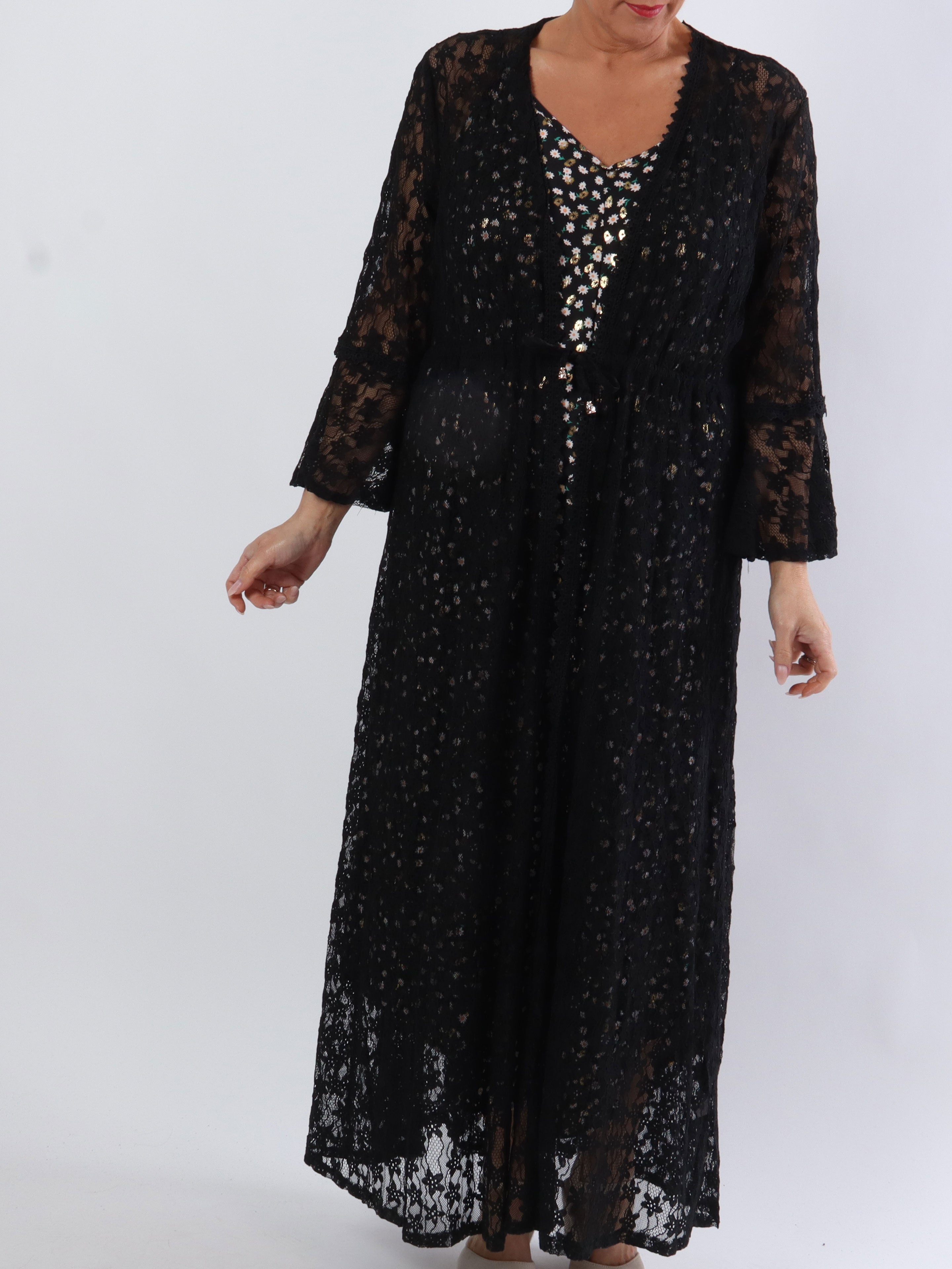 Aleyan - Lang plus size blonde kimono